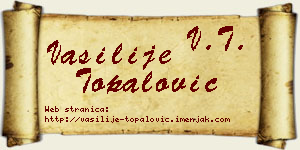 Vasilije Topalović vizit kartica